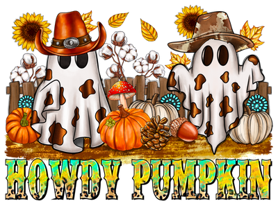 Howdy Pumpkin DTF (direct-to-film) Transfer