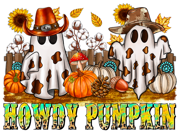 Howdy Pumpkin DTF (direct-to-film) Transfer