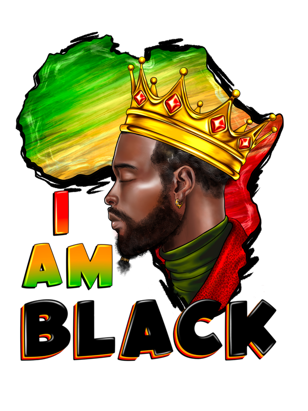 I Am Black King Juneteenth DTF (direct-to-film) Transfer