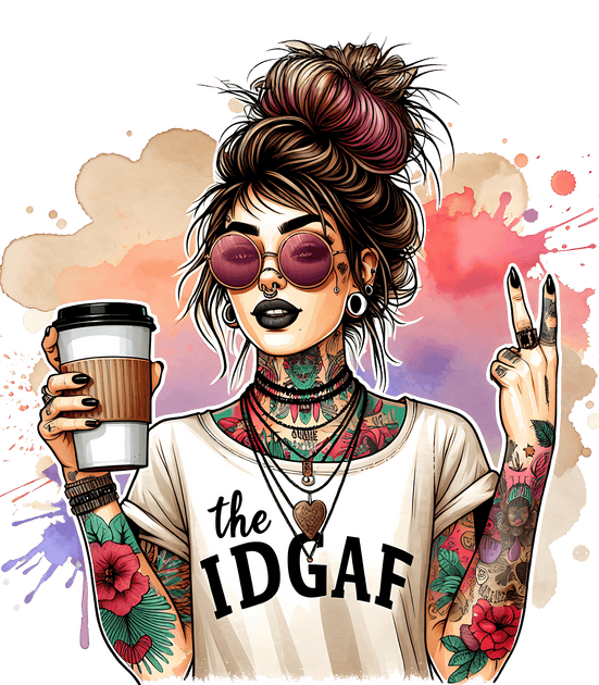 IDGAF Mom Peace Sign Color Splash DTF (direct-to-film) Transfer ...