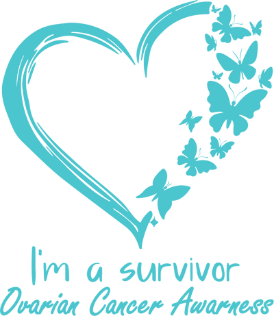 I'm a Survivor Teal Heart Ovarian Awareness DTF (direct to film) Transfer