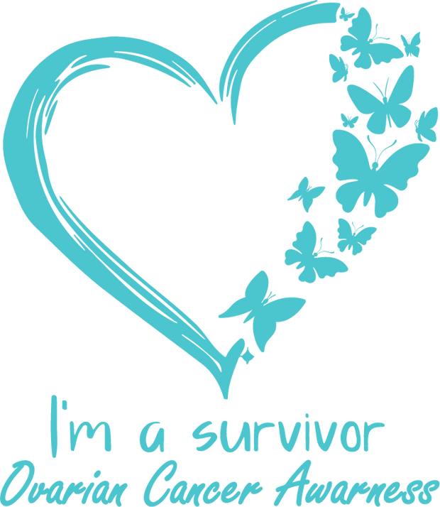 I'm a Survivor Teal Heart Ovarian Awareness DTF (direct to film) Transfer