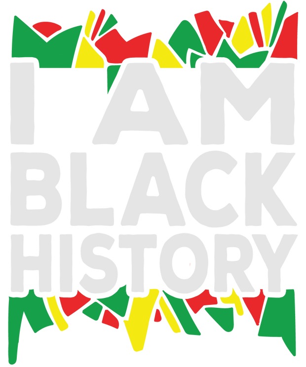 I am Black History in White Font African Outline DTF (direct-to-film)