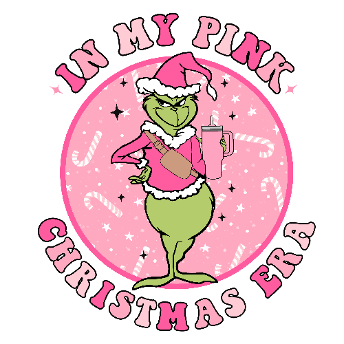 In My Pink Christmas Era Christmas DTF (direct-to-film) Transfer