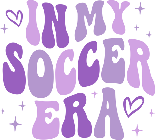 In My Soccer Era Pastel Purple DTF (direct-to-film) Transfer