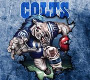 Indianapolis Colts With Animated Football Player UV-DTF 20 oz Skinny Tumbler Wrap