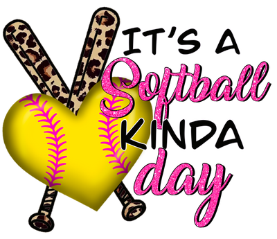 It's a Softball Kinda Day Leopard Print Pink DTF (Direct to Film) Transfer