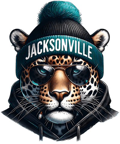 Jaguar in Jacksonville Beanie DTF (direct-to-film) Transfer