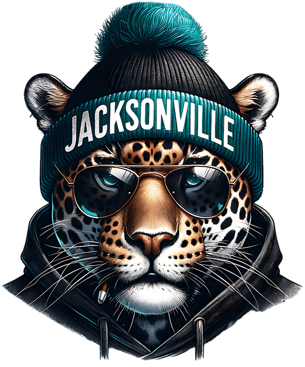 Jaguar in Jacksonville Beanie DTF (direct-to-film) Transfer