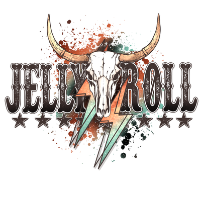 Jelly Roll Skull DTF (direct-to-film) Transfer