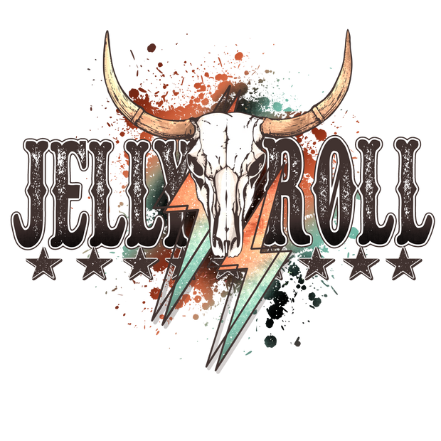 Jelly Roll Skull DTF (direct-to-film) Transfer