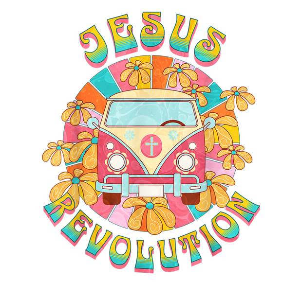 Jesus Revolution People Retro Van Bus Christian Faith DTF (direct-to-film) Transfer