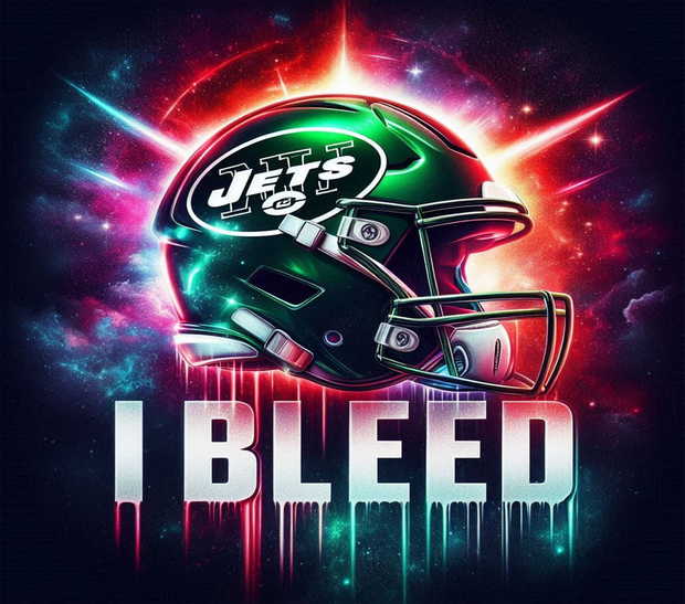 Jets I Bleed  Football Helmet With Team Logo UV-DTF 20 oz Skinny Tumbler Wrap