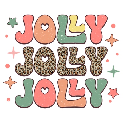 Jolly Jolly Jolly Pastel with Leopard Direct to Film DTF Transfer - Twisted Image Transfers