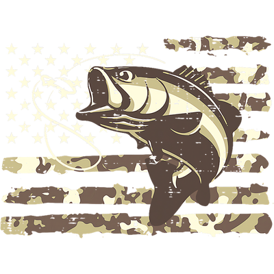 Jumping Fish Camo Flag DTF (direct-to-film) Transfer