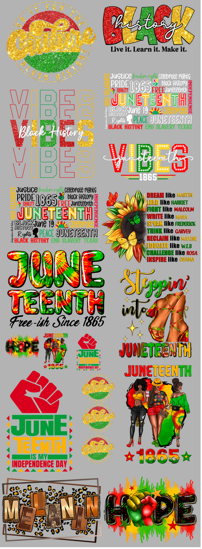 Juneteenth 2 60" DTF Ready to Ship Gang Sheet