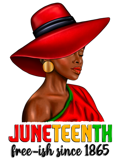 Juneteenth FreeIsh Since 1865_Black Woman  Black Woman Leopard  DTF (direct-to-film) Transfer