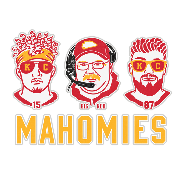 KC Mahomies in Yellow DTF (direct-to-film) Transfer
