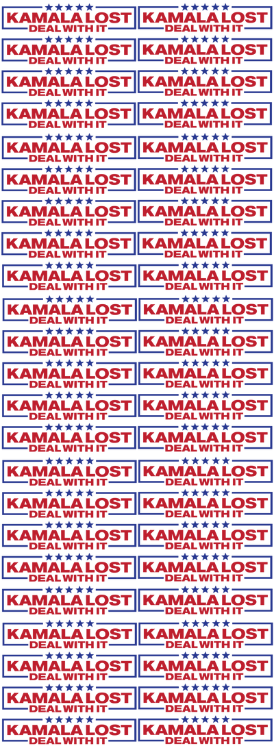 Kamala Lost Deal With It 60x22" DTF Ready to Ship Gang Sheet