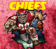 Kansas City Chiefs With Animated Football Player UV-DTF 20 oz Skinny Tumbler Wrap