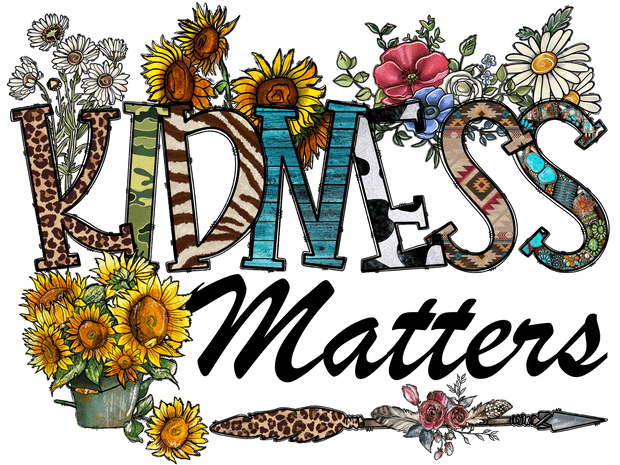 Kidness Matters Sunflowers & Arrow DTF (direct-to-film) Transfer