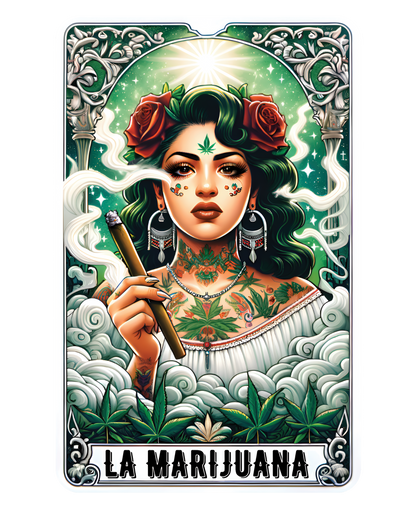 La Marijuana Tarot Card With Spanish Girl 420 DTF (direct to film) Transfer