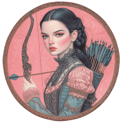 Lady With Bow Sagittarius DTF (direct-to-film) Transfer