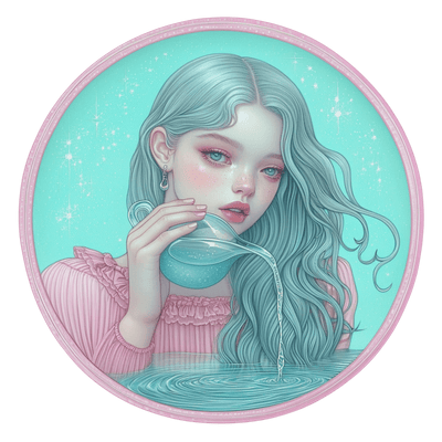 Lady & Water Aquarius DTF (direct-to-film) Transfer