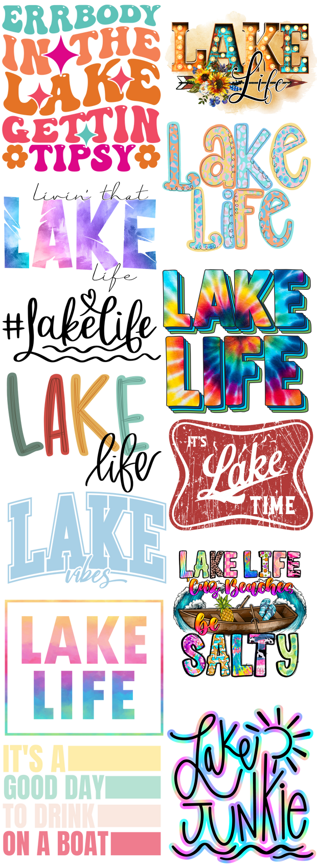 Lake Life 2 60"x22" DTF Ready to Ship Gang Sheet