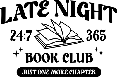 Late Night 365 Book Club DTF (direct-to-film) Transfer