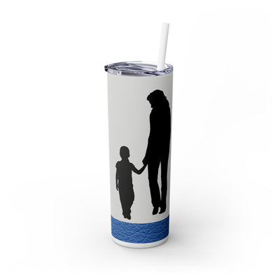 To My Son Love Mom With Black Silhouettes And Black Font UV-DTF 20 oz Skinny Tumbler Wrap