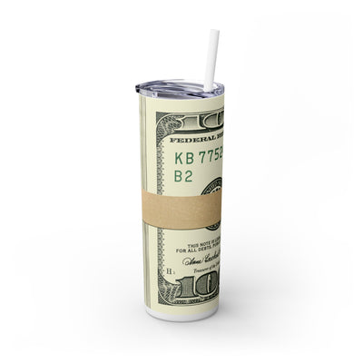 Dollar Dollar Bills 20 oz UV DTF Skinny Straight Tumbler Wrap