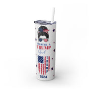 Trump Girl and Train UV DTF Wraps for 20 oz Skinny Tumbler