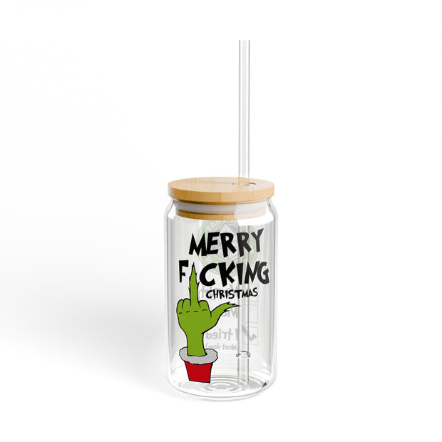 Merry Fucking Christmas I Tried G Man 16oz UV DTF Libby Cup Wrap