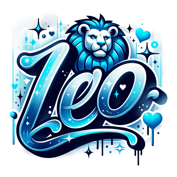 Leo 1 Blue Zodiac DTF (direct-to-film) Transfer