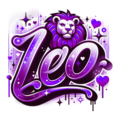 Leo 1 Purple Zodiac DTF (direct-to-film) Transfer