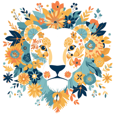 Leo Floral Lion DTF (direct-to-film) Transfer