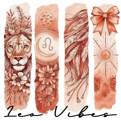 Leo Vibes Lion in Brush Stroke DTF (direct-to-film) Transfer