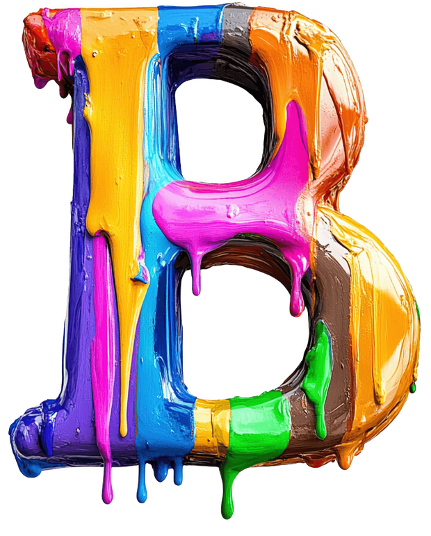 Letter B Color Drip DTF (direct-to-film) Transfer