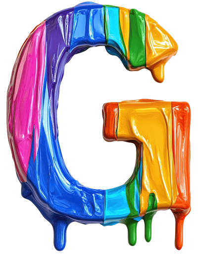 Letter G Color Drip DTF (direct-to-film) Transfer