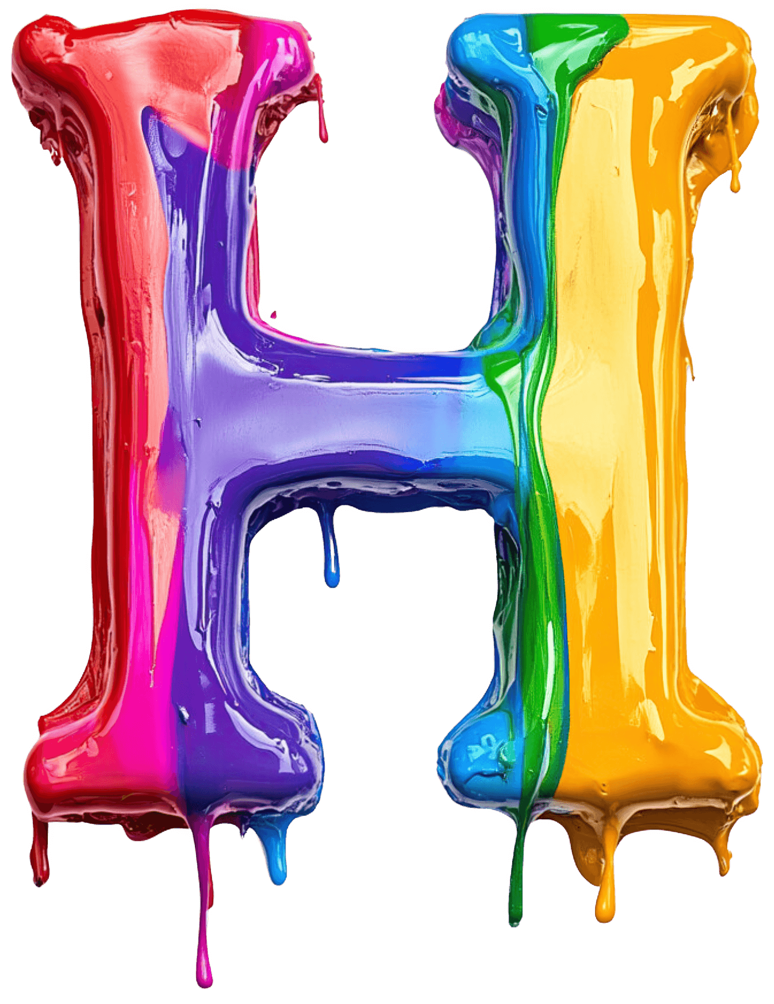 Letter H Color Drip DTF (direct-to-film) Transfer – Twisted Image Transfers
