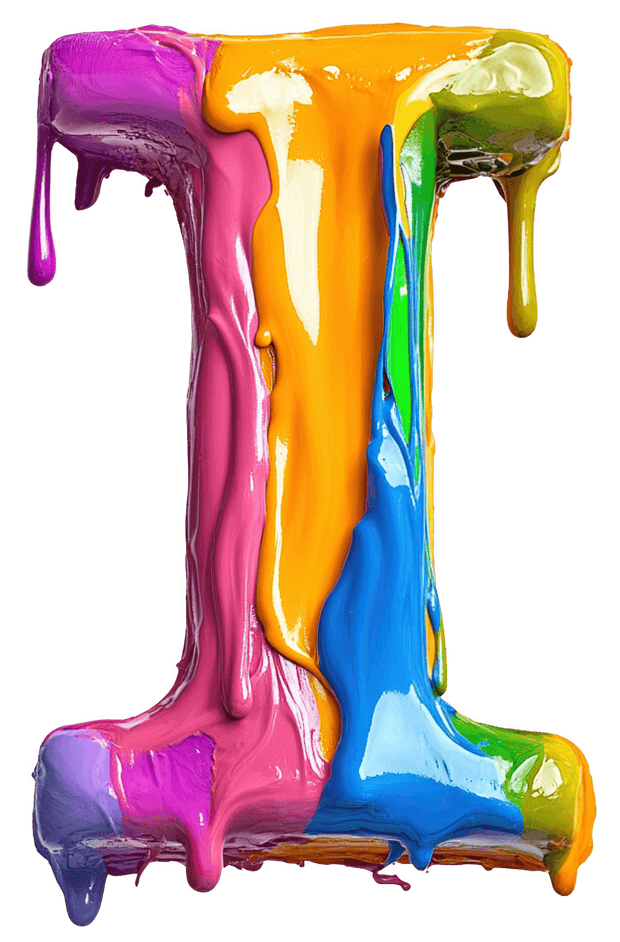 Letter I Color Drip DTF (direct-to-film) Transfer