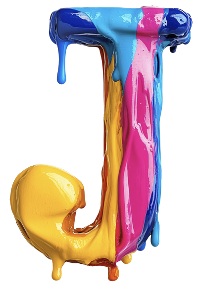 Letter J Color Drip DTF (direct-to-film) Transfer