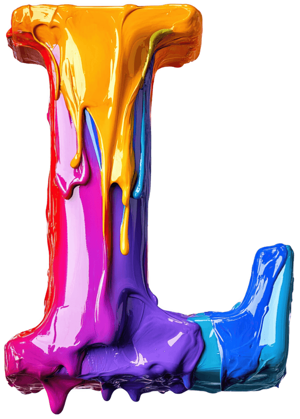 Letter L Color Drip DTF (direct-to-film) Transfer