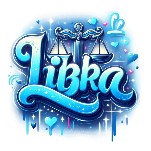 Libra 1 Blue Zodiac DTF (direct-to-film) Transfer