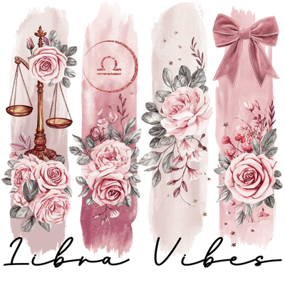 Libra Vibes Floral Strokes DTF (direct-to-film) Transfer