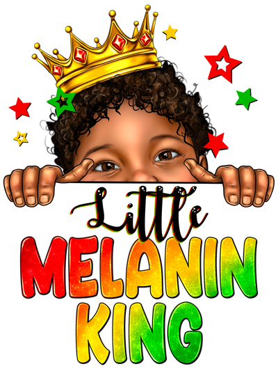 Little Melanin King Peekaboo DTF (direct-to-film) Transfer