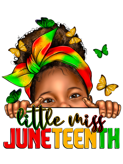 Little Miss Juneteenth Afro Peekaboo DTF (direct-to-film) Transfer