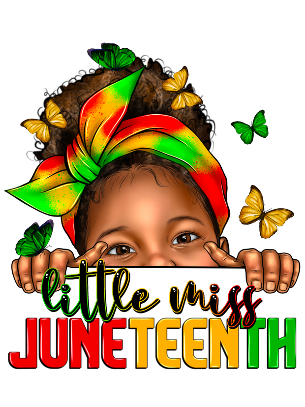 Little Miss Juneteenth Afro Peekaboo DTF (direct-to-film) Transfer