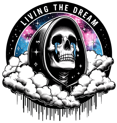Living the Dream Clouds Color Drip DTF (direct-to-film) Transfer